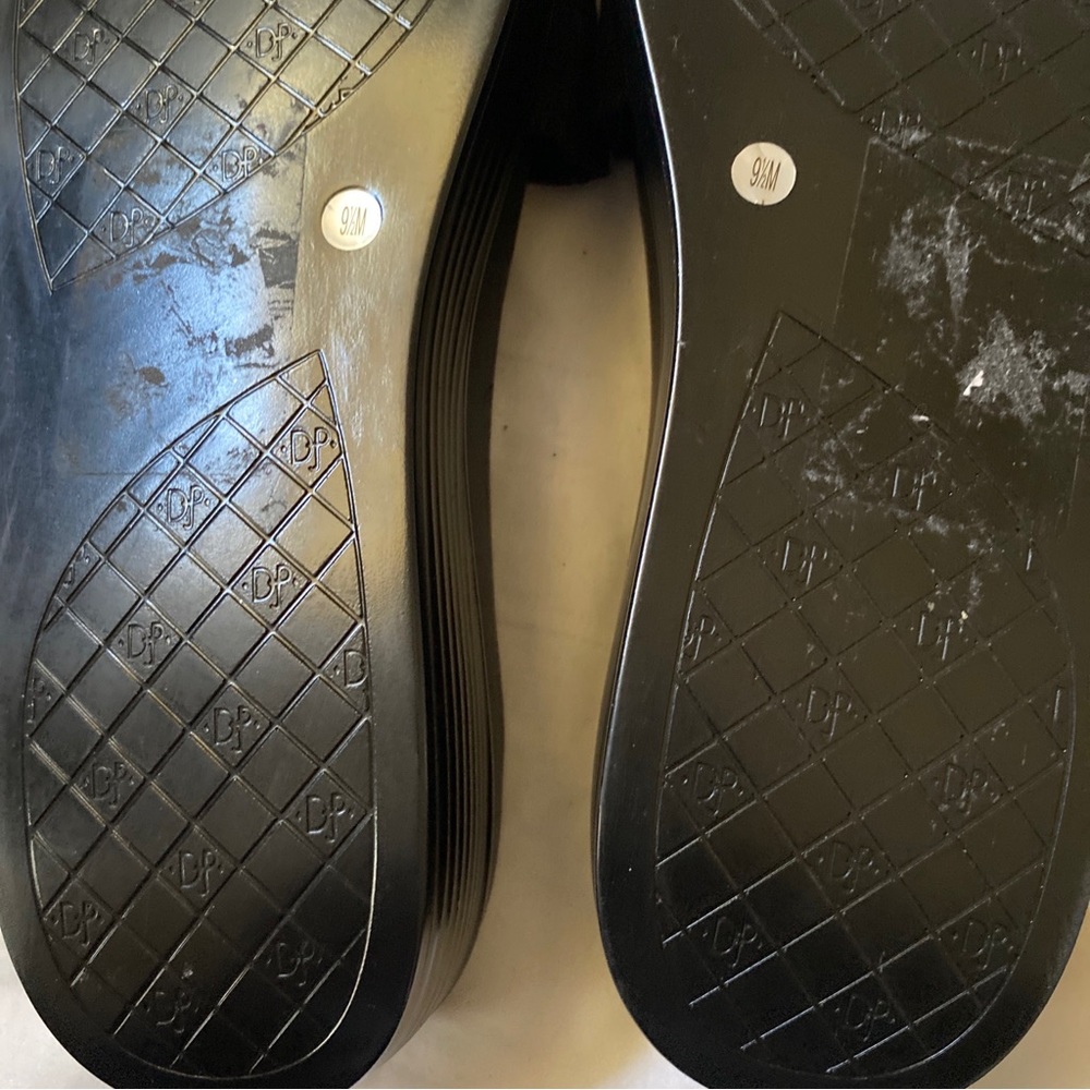 Donald J Pliner Women Sandal slide Platino Glitter Patent Fiji -KZ 9.5 NEW